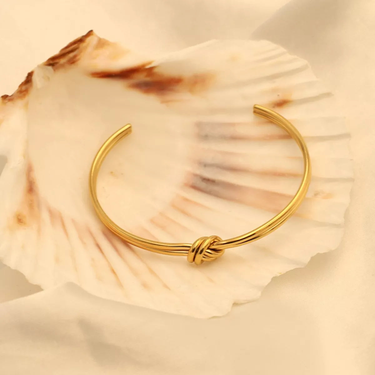 18K Gold-Plated Knot Open Bracelet - alternate jewelry view