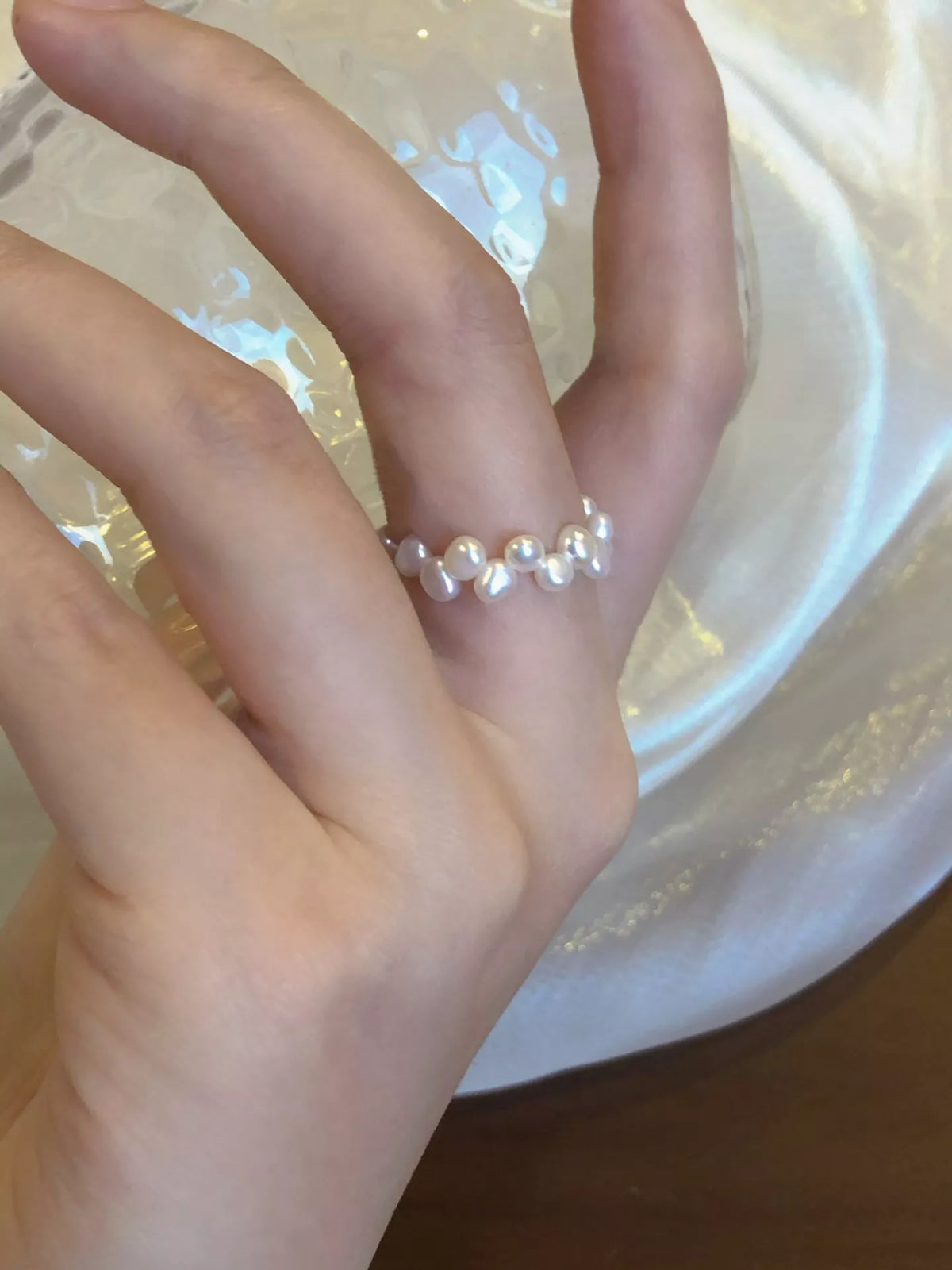 Freshwater Pearl Bead Ring - alternate ring view