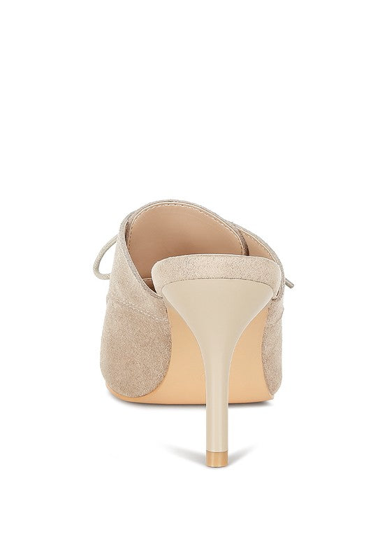 Suede Stiletto Mules