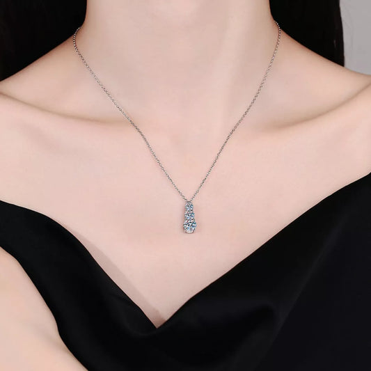 1.8 Carat Moissanite Sterling Silver Pendant Necklace in Silver - women's pendant necklace