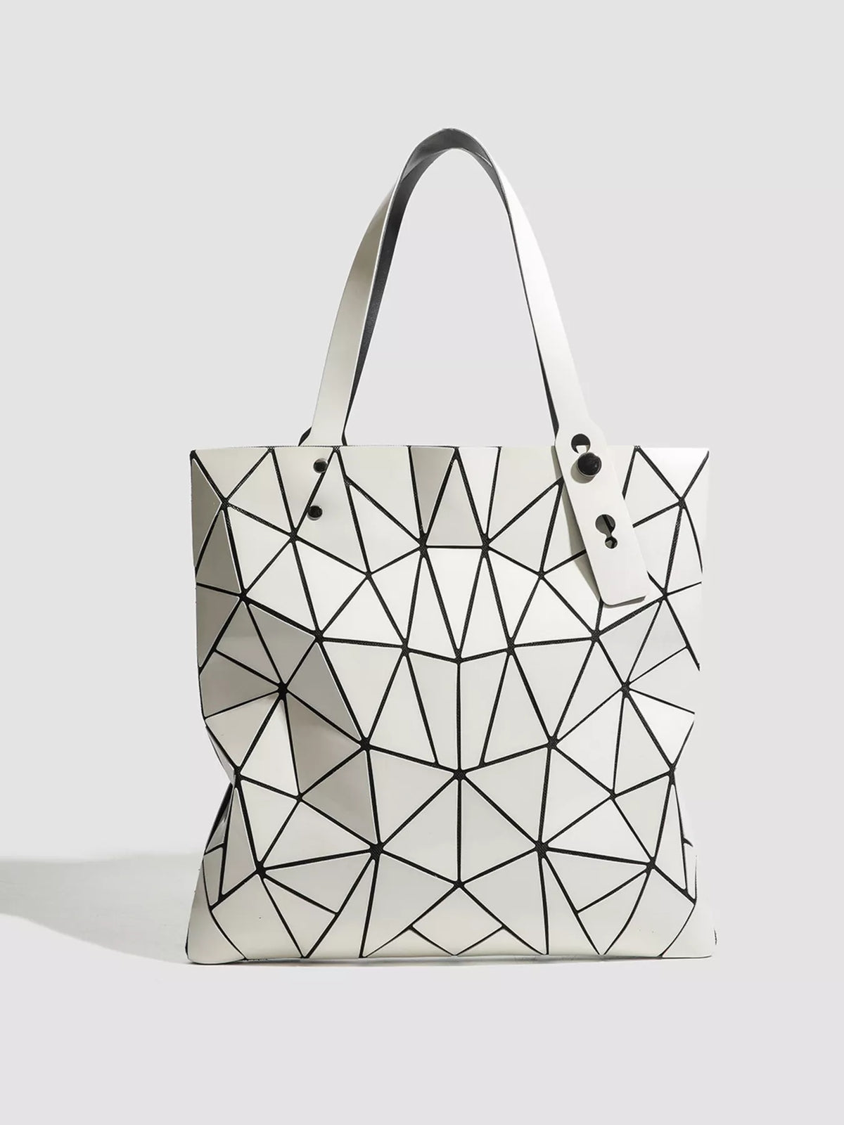 Geometric Glossy Paneled Handbag - alternate product view