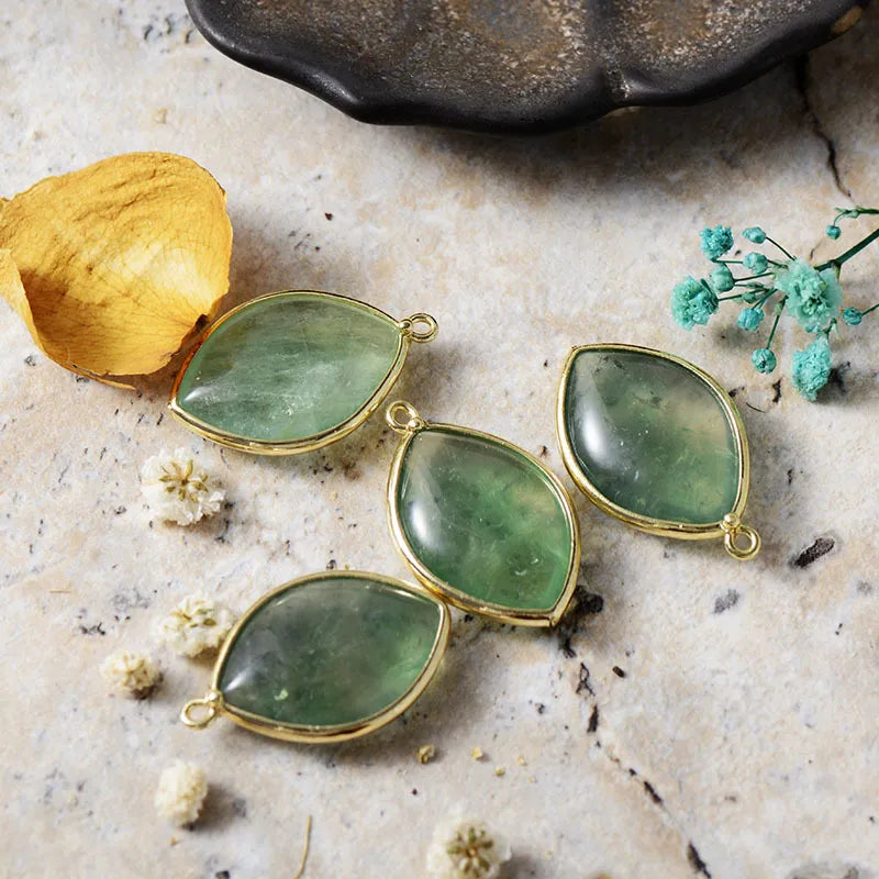 Copper Stone Teardrop Earrings - alternate earring view