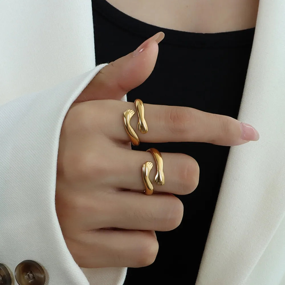 Titanium Steel Hug Bypass Ring - alternate ring view