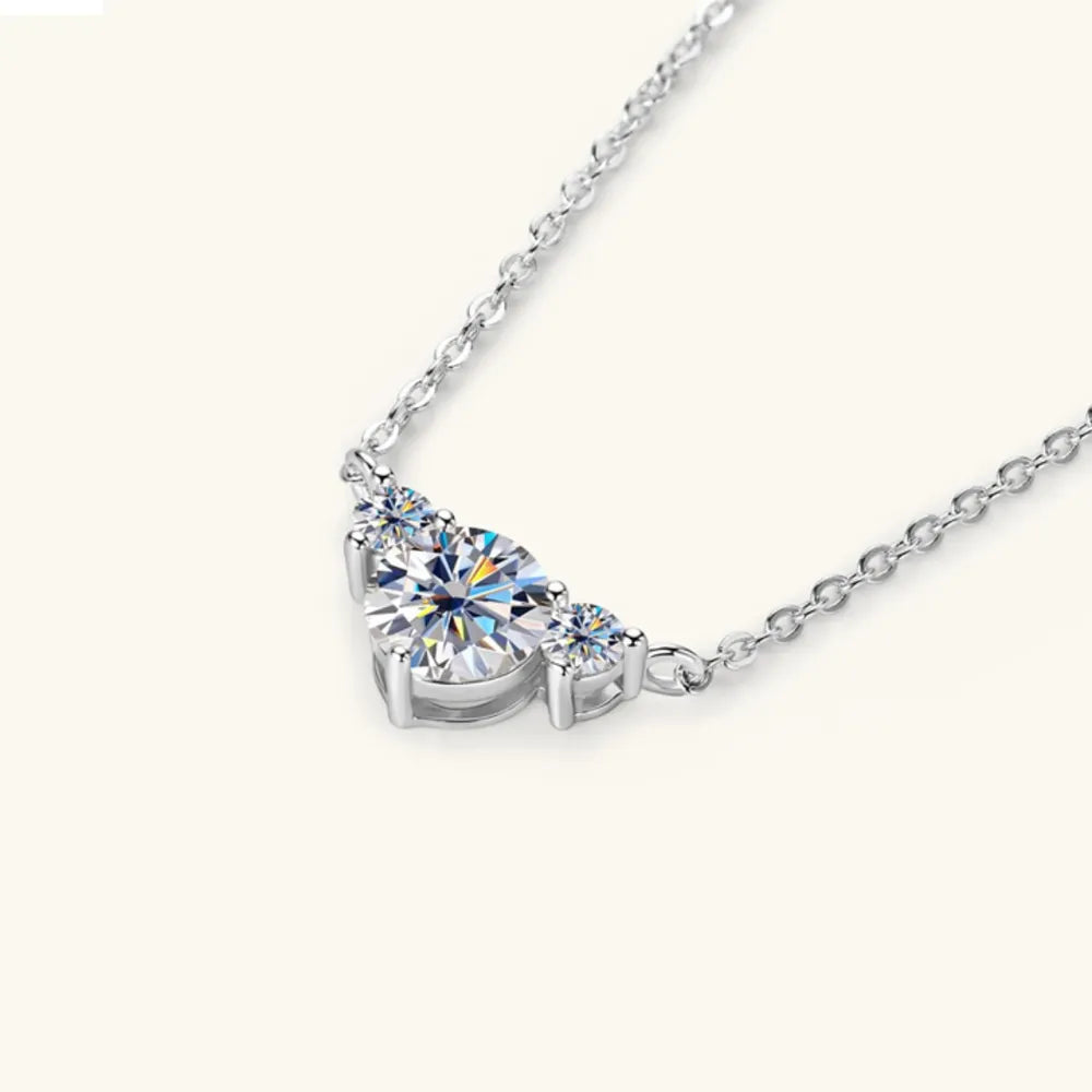 1.2 Carat Moissanite Sterling Silver Necklace - alternate necklace view