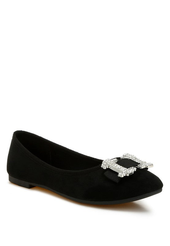 Rhinestone Buckle Ballerinas