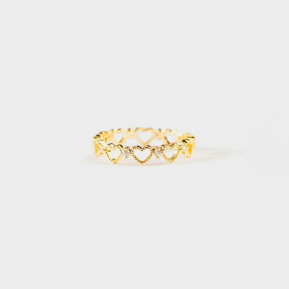 Heart Shape 18K Gold-Plated Ring in Gold - women's ring