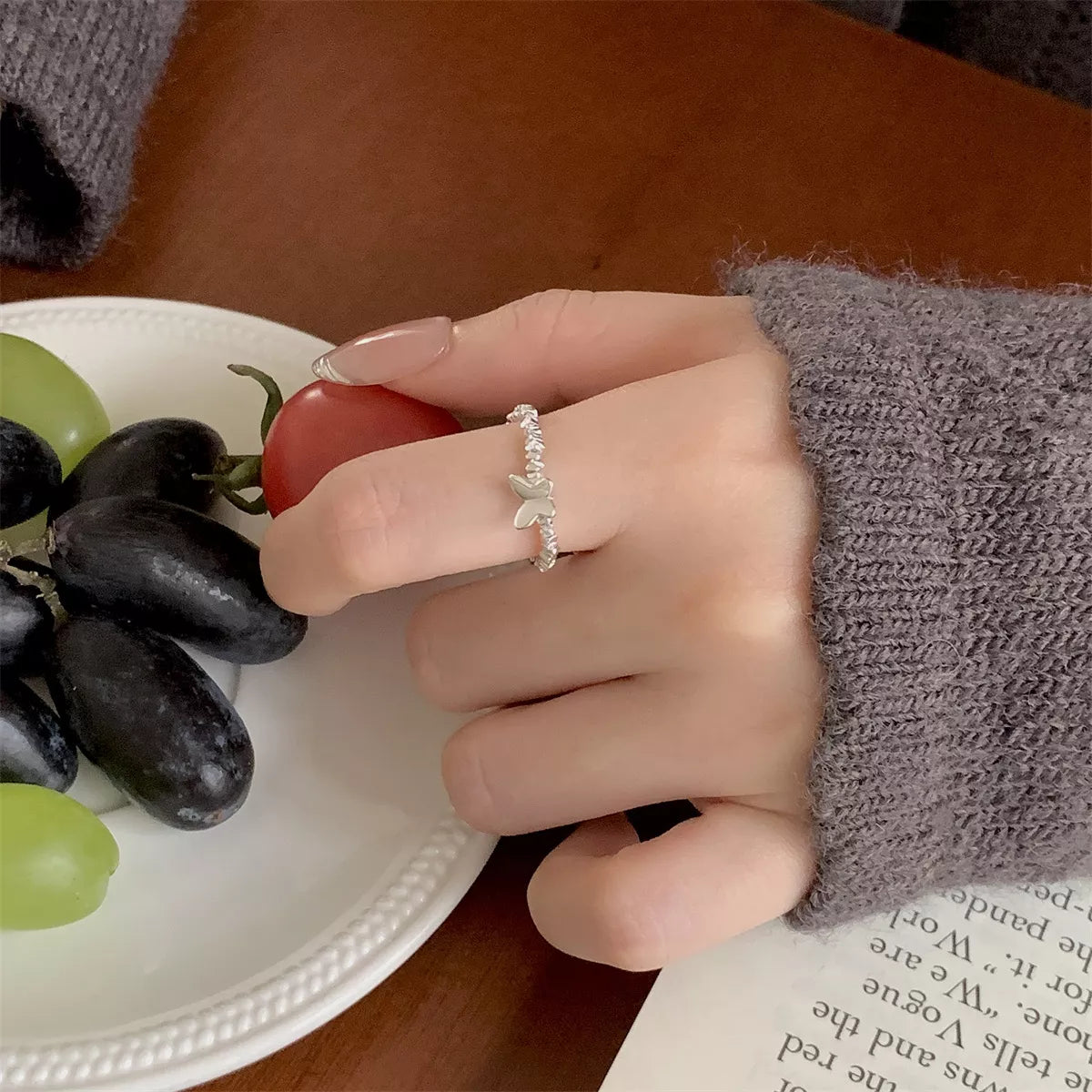 Sterling Silver Butterfly Ring - alternate ring view