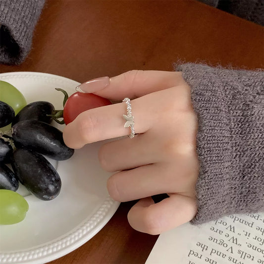 Sterling Silver Butterfly Ring - alternate ring view