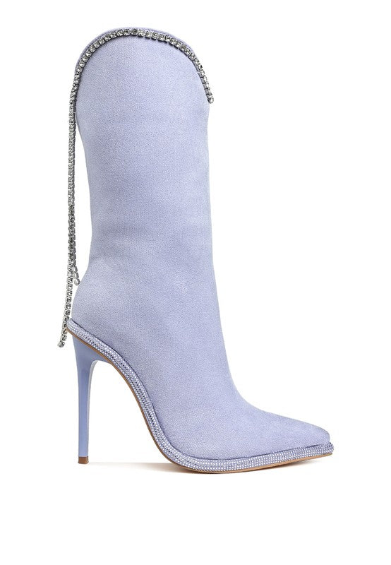 Diamante Chain Calf Boots