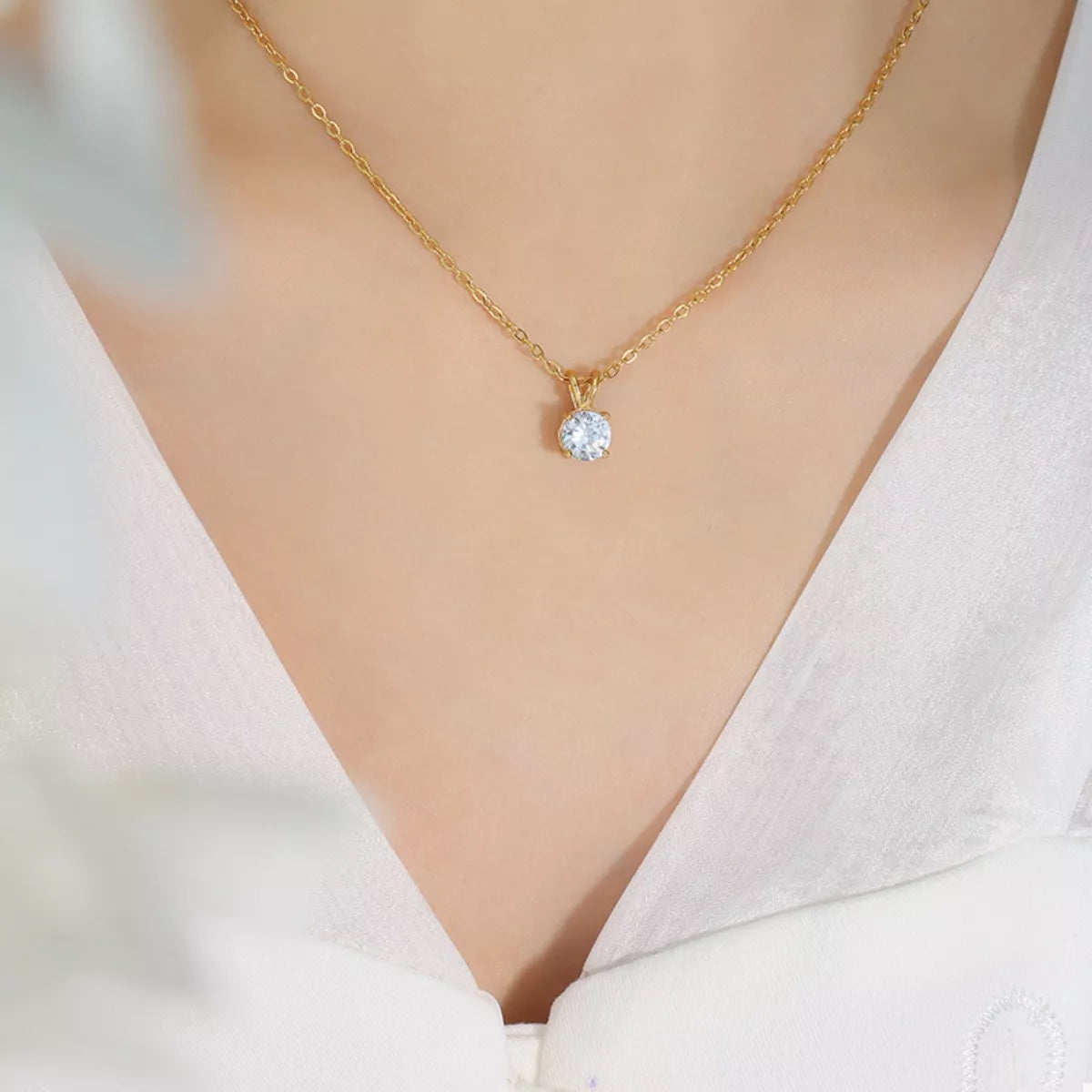 18K Gold-Plated Pendant Necklace - alternate necklace view