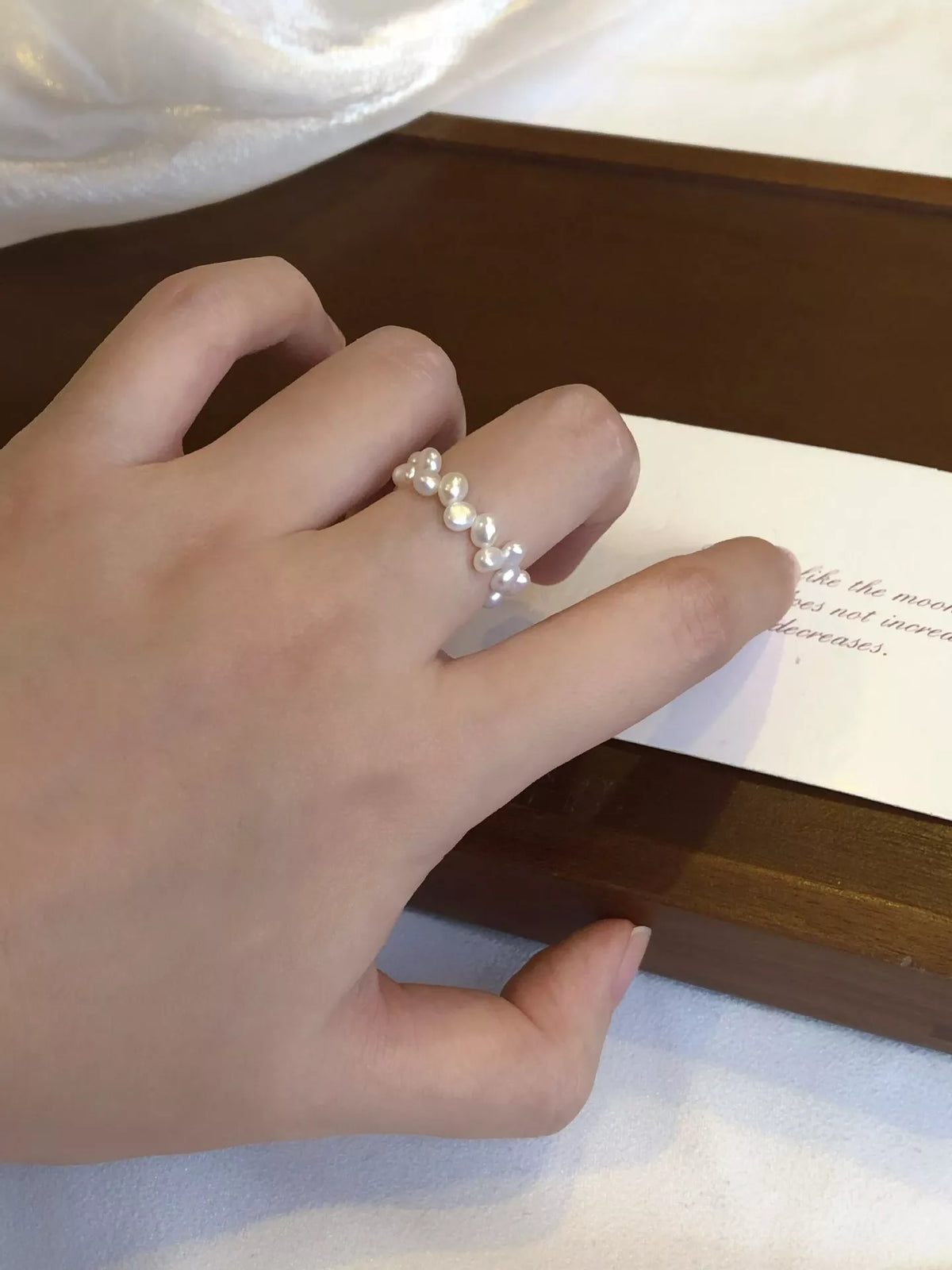Freshwater Pearl Bead Ring - alternate ring view