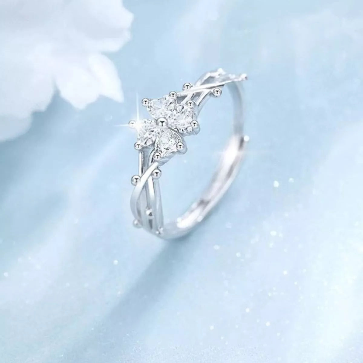 Zircon Sterling Silver Ring - alternate ring view