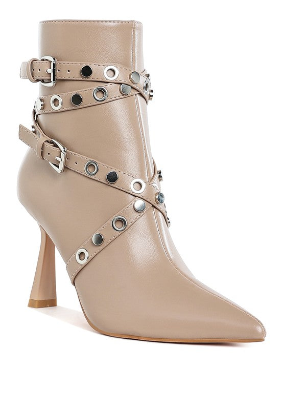 Eyelets Harness Ankle Boots