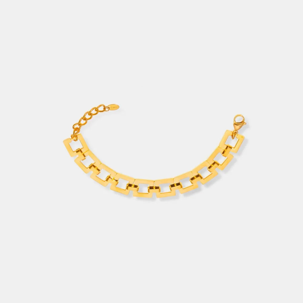 Titanium Steel Hollow Square Chain Bracelet - alternate jewelry view