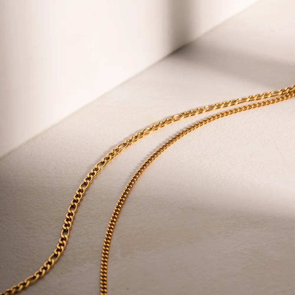 Stainless Steel Double-Layered Necklace - alternate necklace view