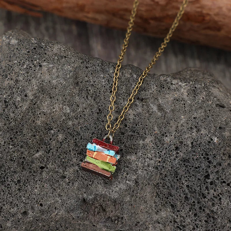 Alloy Books Pendant Necklace - alternate necklace view