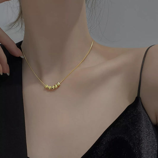 Sterling Silver Beaded Necklace in Gold - women's necklace
