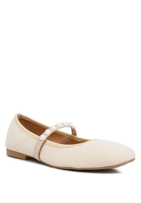 Pearl Strap Ballerina Flats