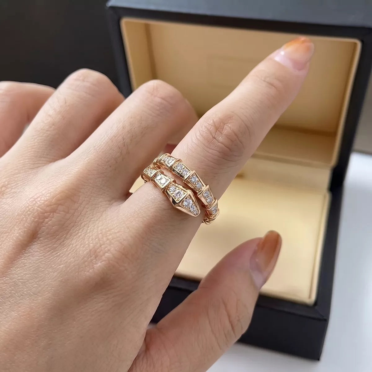 Alloy Zircon Bypass Ring - alternate ring view