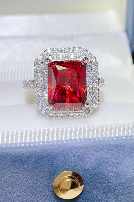 2 Carat Moissanite Sterling Silver Ring in Scarlet - women's ring