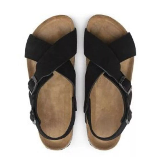 Open-Toe Flats Sandals in Black - women's flat sandals