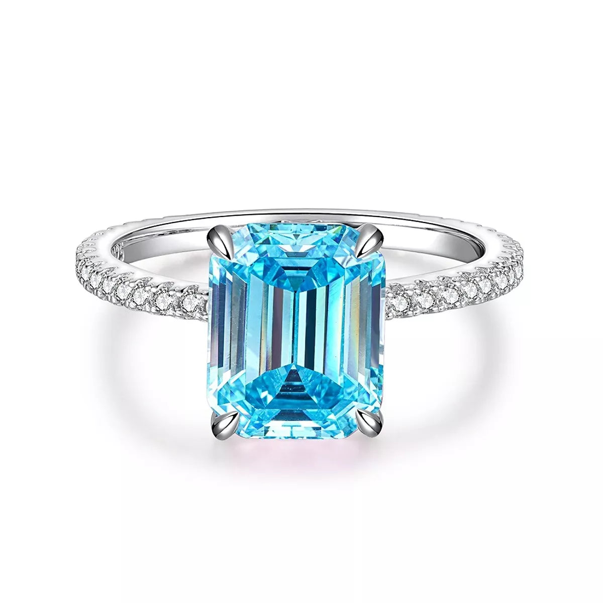 Sterling Silver Rectangle Ring - alternate ring view