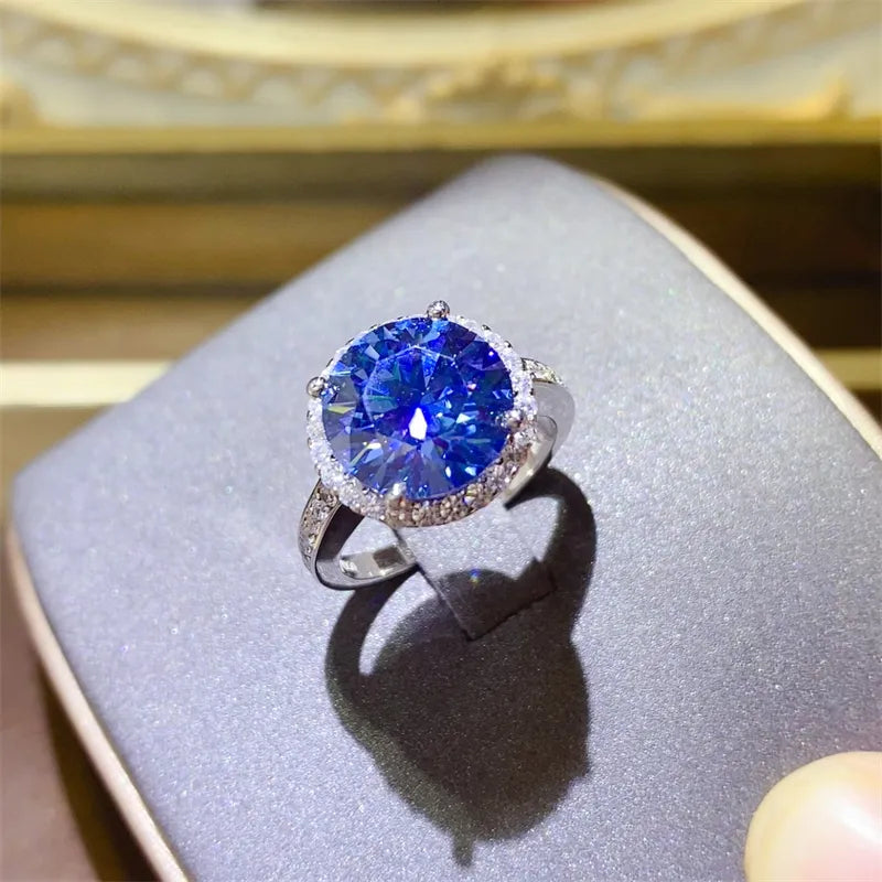 5 Carat Moissanite Sterling Silver Ring in Silver - women's ring