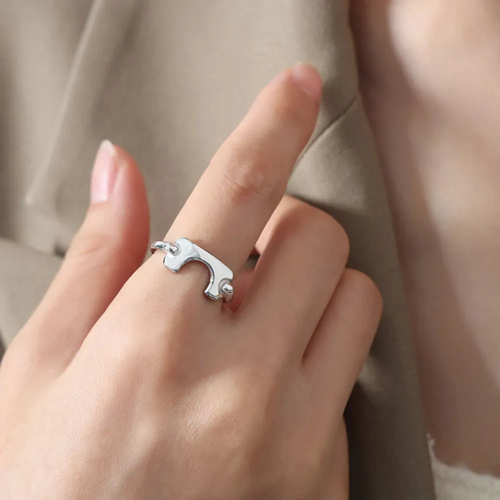 18K Gold-Plated Irregular Open Ring - alternate ring view