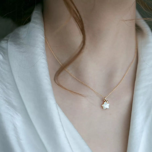 Sterling Silver Star Necklace in Gold - women's necklace