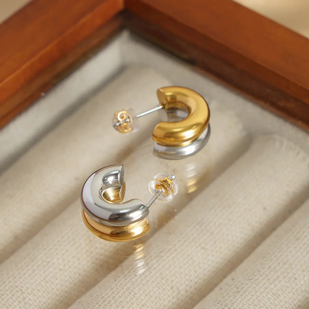 18K Gold-Plated C-Hoop Earrings - alternate earring view