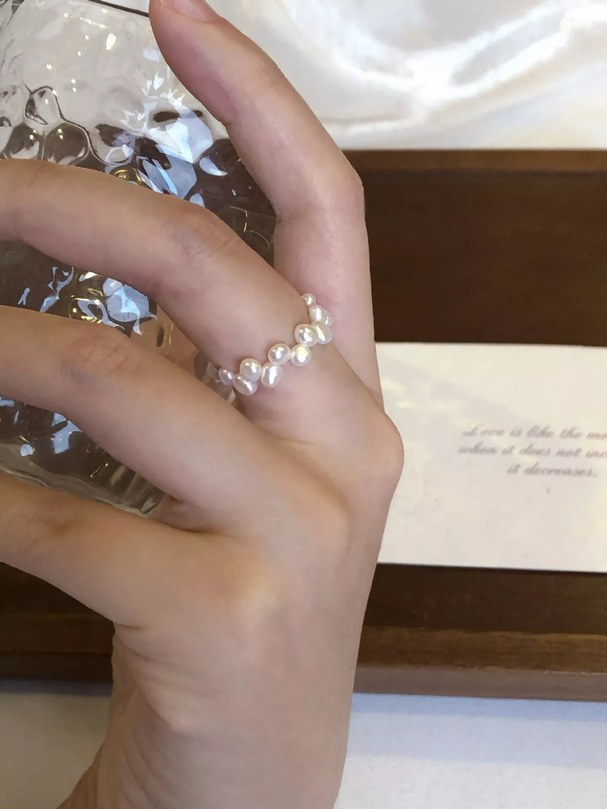 Freshwater Pearl Bead Ring - alternate ring view