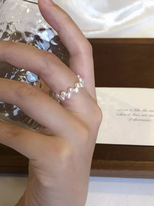 Freshwater Pearl Bead Ring - alternate ring view