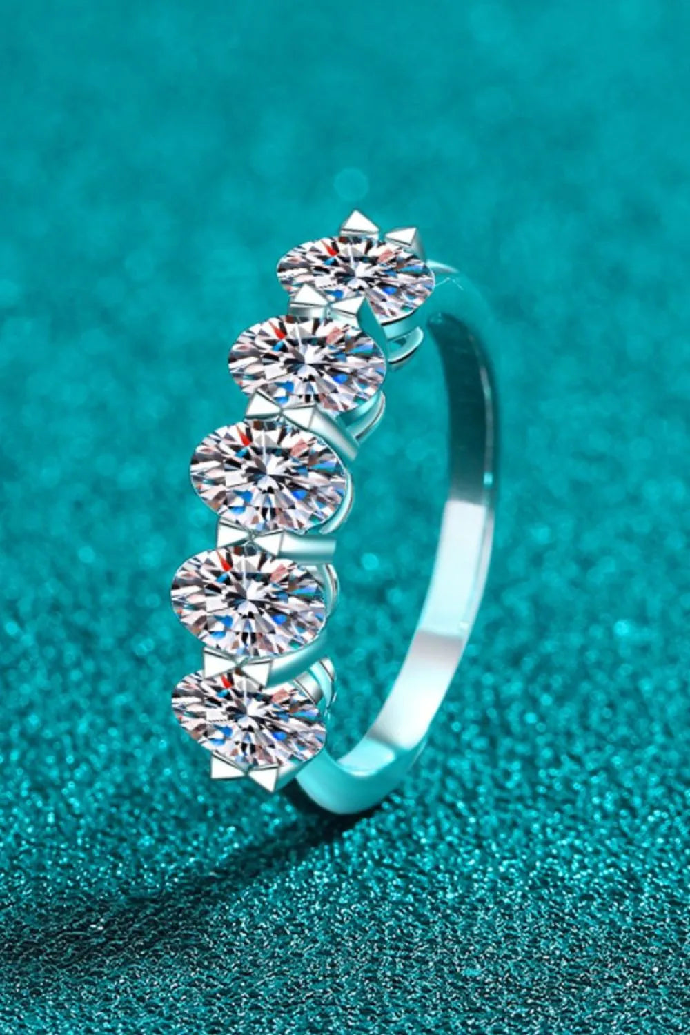 2.5 Carat Moissanite Sterling Silver Ring in Silver - women's ring