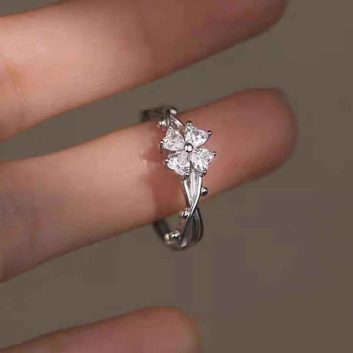 Zircon Sterling Silver Ring - alternate ring view