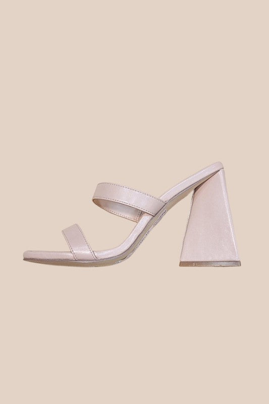 Triangle Heeled Mule Sandals