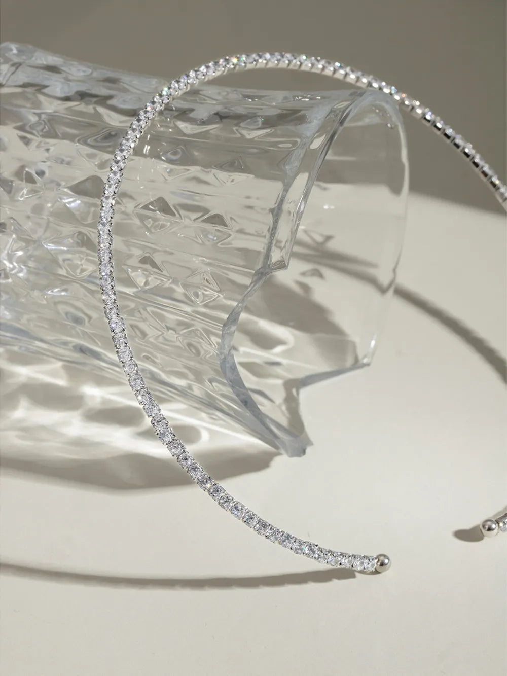 Stainless Steel Inlaid Zircon Necklace - alternate necklace view