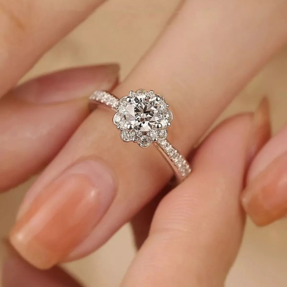 1 Carat Sterling Silver Moissanite Ring in Silver - women's ring