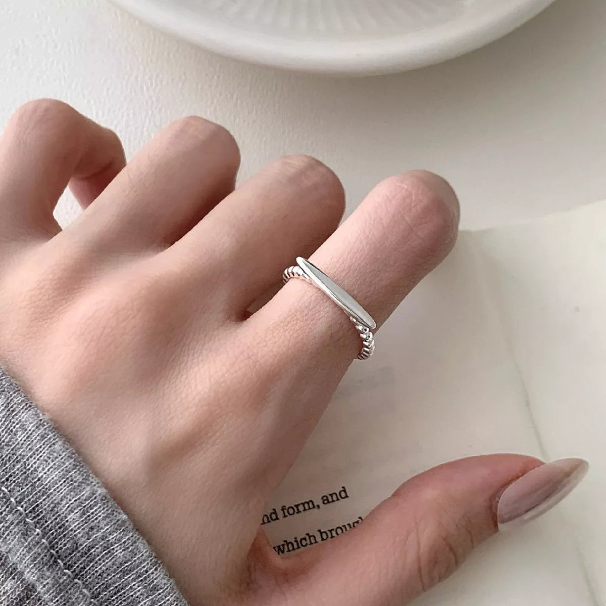 Sterling Silver Geometric Ring in Silver - women's ring