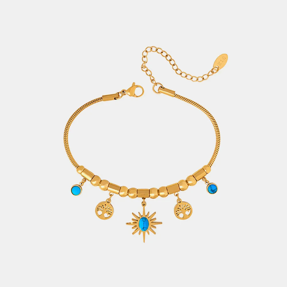 Gold-Plated Titanium Steel Charm Bracelet - alternate jewelry view