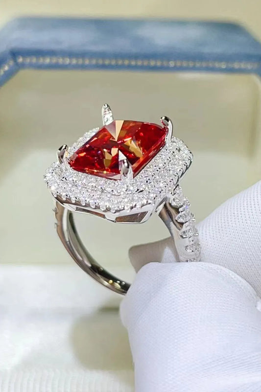 2 Carat Moissanite Sterling Silver Ring in Scarlet - women's ring