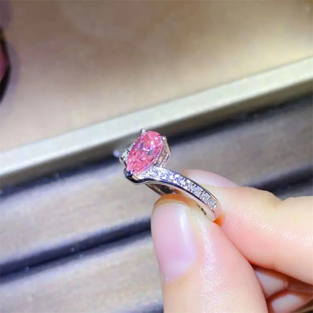 1 Carat Moissanite Sterling Silver Ring in Silver - women's ring