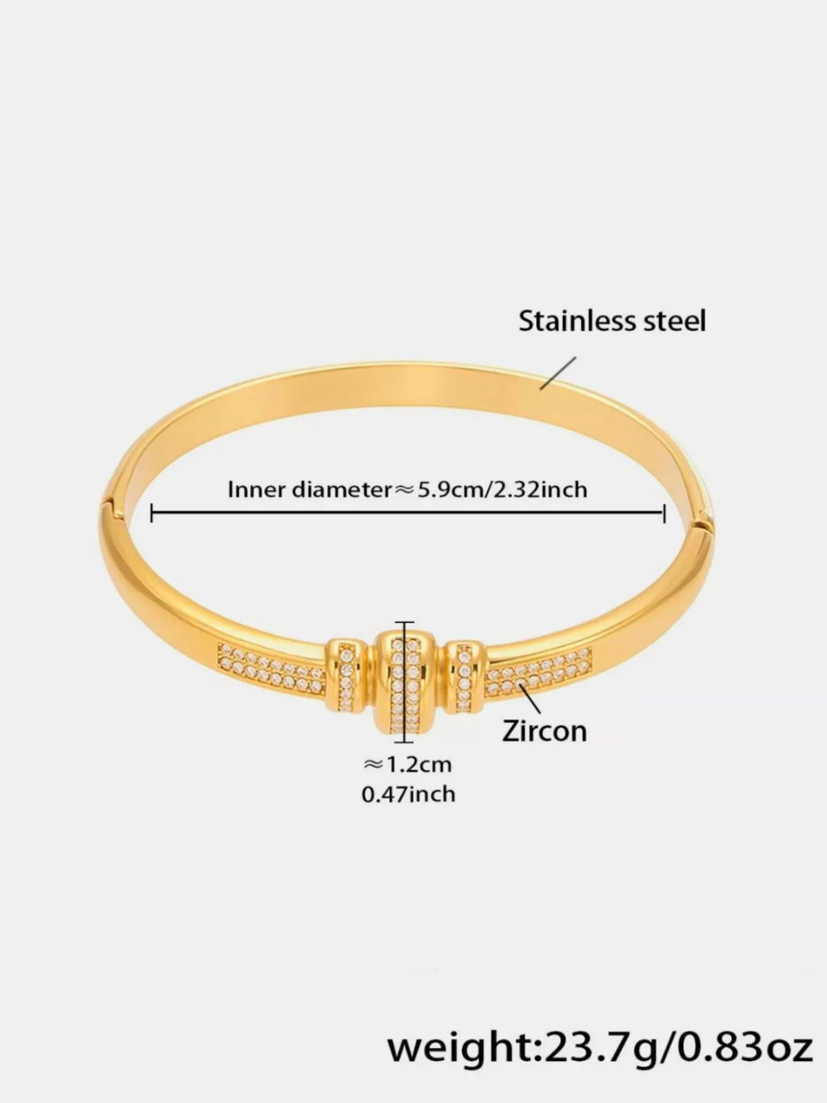 18K Gold-Plated Zircon Bracelet in Style B - women's bracelet