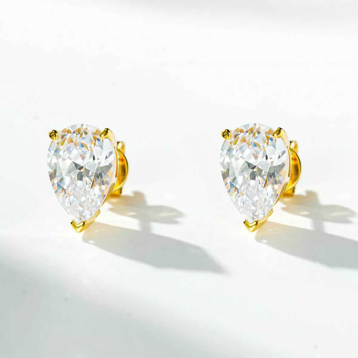 Sterling Silver Teardrop Stud Earrings - alternate earring view