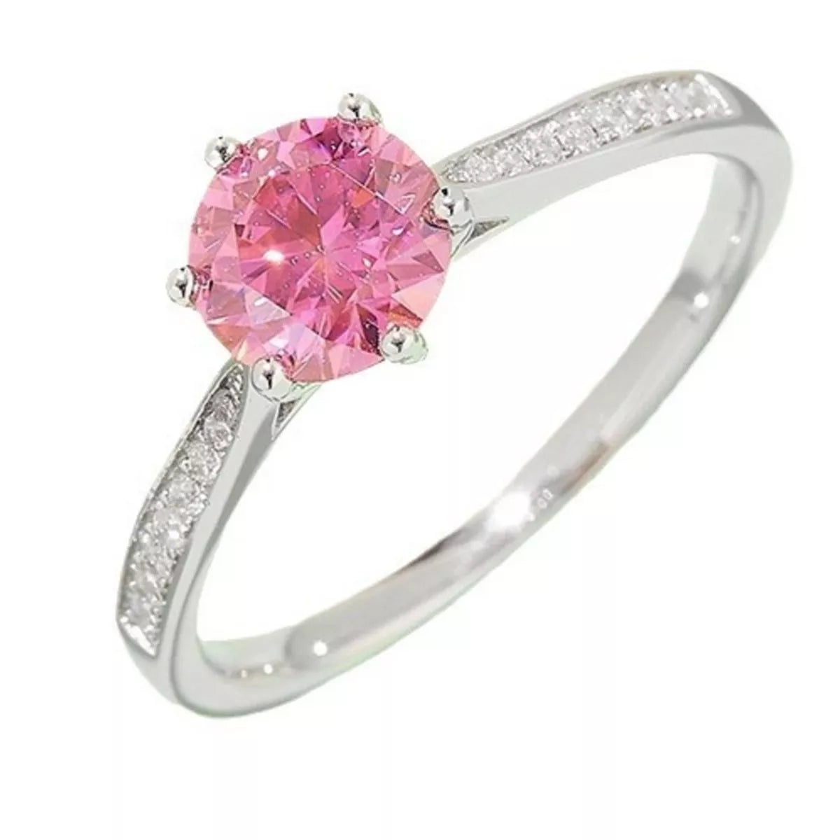 3 Carat Sterling Silver Moissanite Ring - alternate ring view