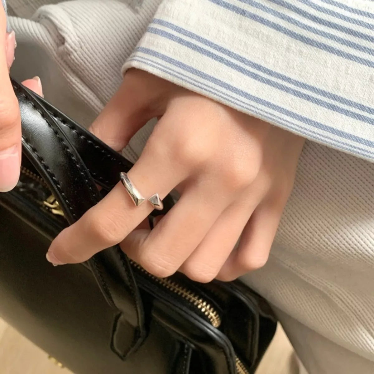 Sterling Silver Bypass Ring - alternate ring view