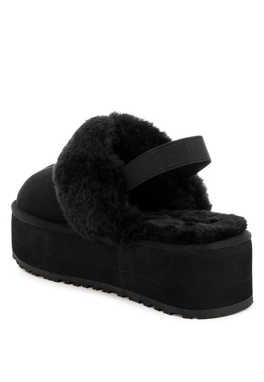 Faux Fur Platform Slingback