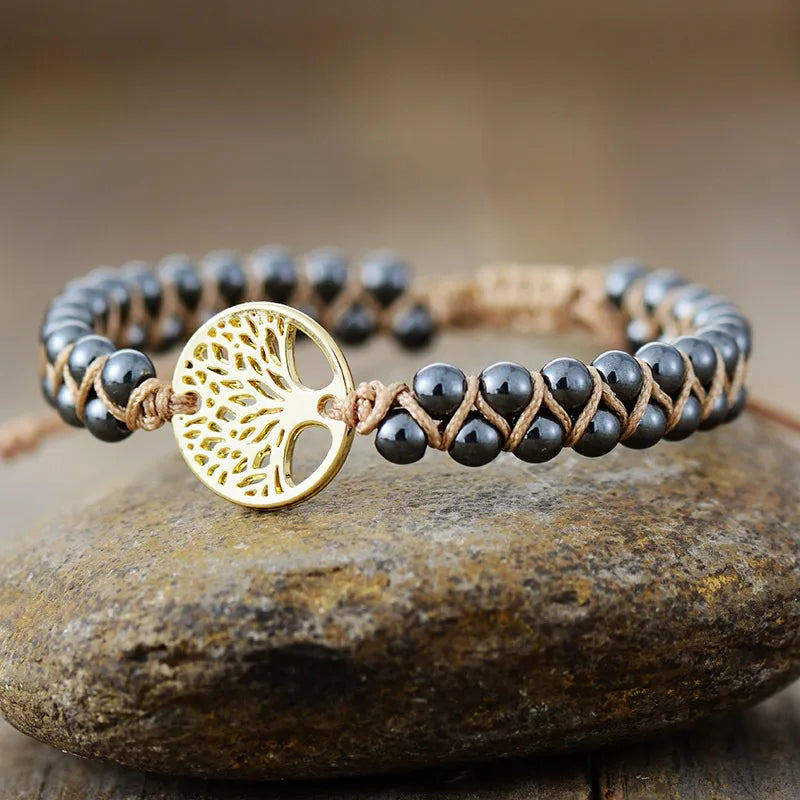 Alloy Natural Stone Braided Bracelet - alternate jewelry view