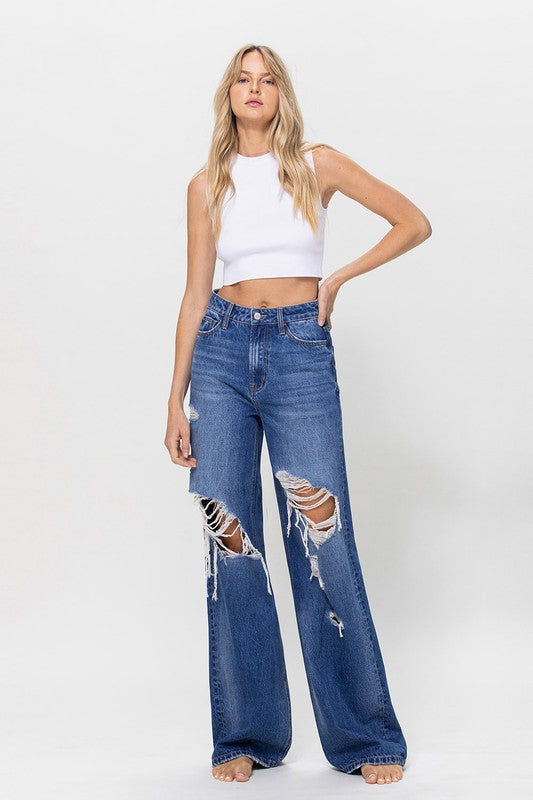Cotton Baggy High-Rise Jeans