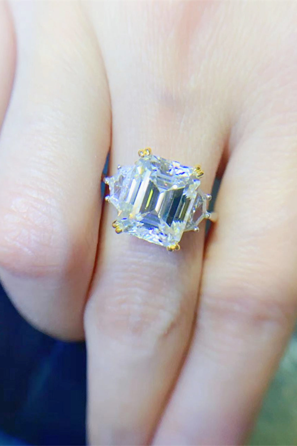 5 Carat Moissanite Sterling Silver Ring in Silver - women's ring