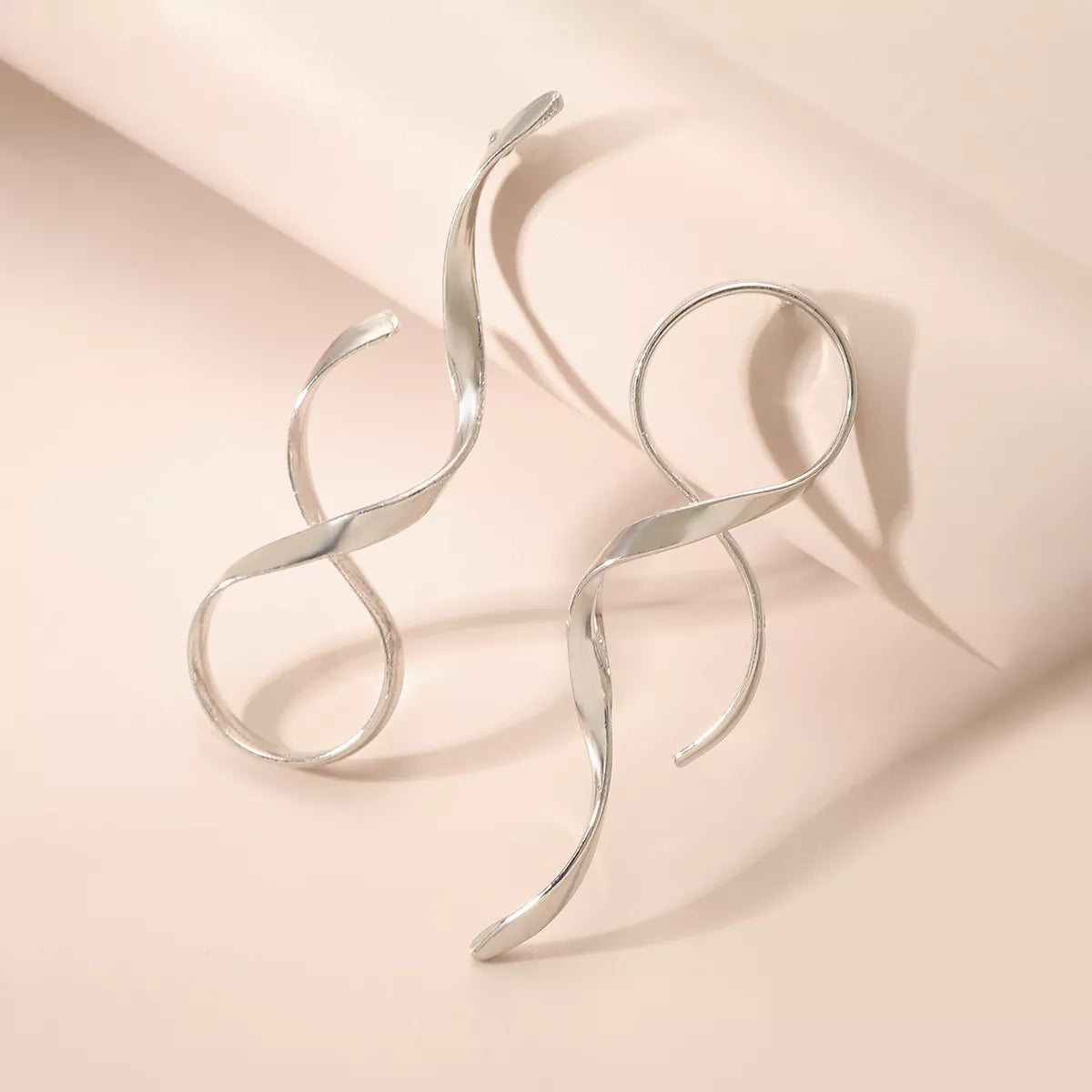 Alloy Spiral Drop Earrings - alternate earring view